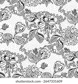 Batik sketch design for coloring book