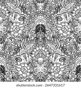 Batik sketch design for coloring book
