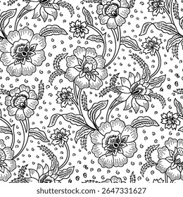 Batik sketch design for coloring book