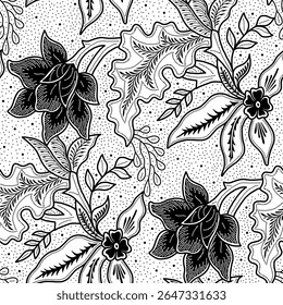 Batik esboço design para livro de coloração