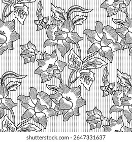 Batik sketch design for coloring book