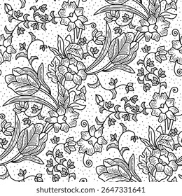 Batik sketch design for coloring book