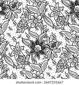 Batik sketch design for coloring book