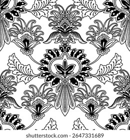 Batik sketch design for coloring book