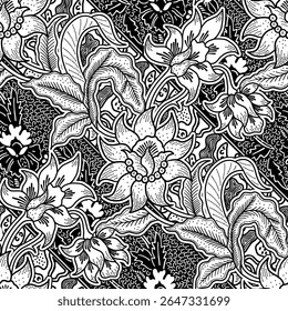 Batik sketch design for coloring book
