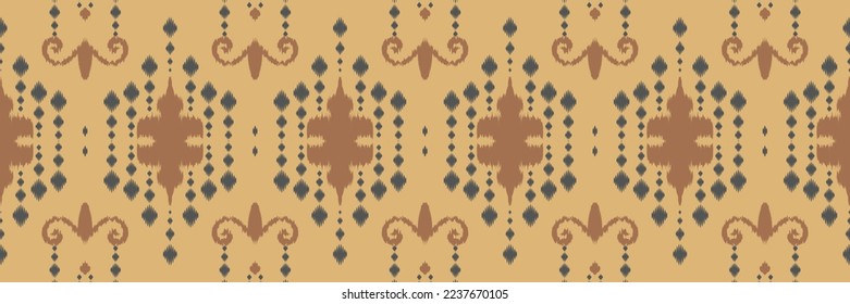 Batik Textile Ethnic ikat background seamless pattern digital vector design for Print saree Kurti Borneo Fabric border brush symbols swatches party wear