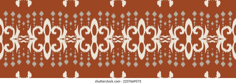 Batik Textile Ethnic ikat chevron seamless pattern digital vector design for Print saree Kurti Borneo Fabric border brush symbols swatches stylish