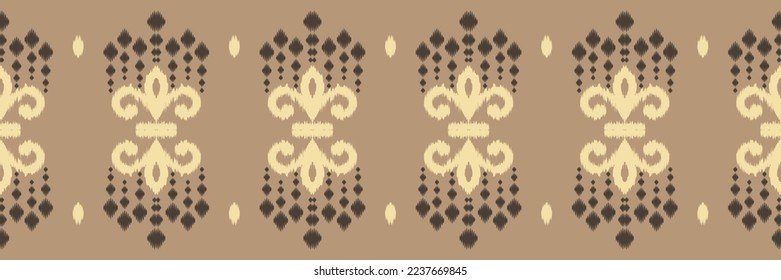 Batik Textile Ethnic ikat print seamless pattern digital vector design for Print saree Kurti Borneo Fabric border brush symbols swatches party wear