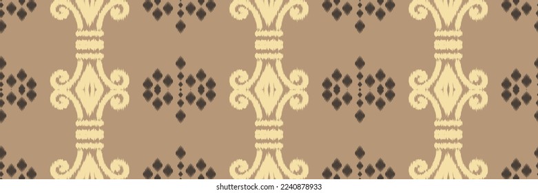 Batik Textile Ethnic ikat print seamless pattern digital vector design for Print saree Kurti Borneo Fabric border brush symbols swatches party wear