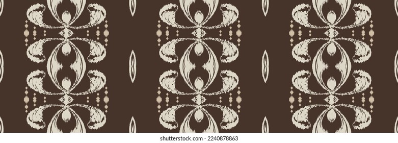 Batik Textile Ethnic ikat stripe seamless pattern digital vector design for Print saree Kurti Borneo Fabric border brush symbols swatches designer