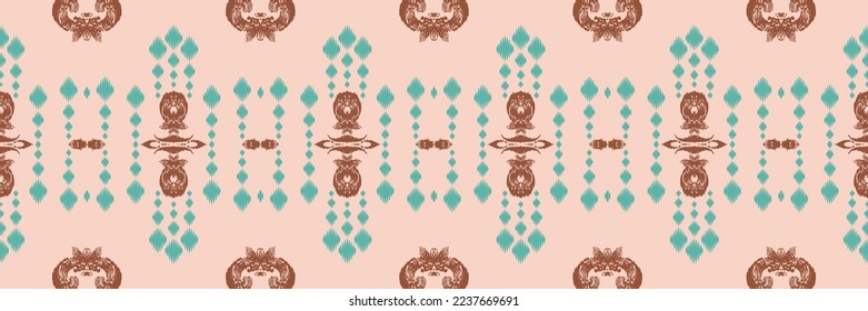 Batik Textile Ethnic ikat texture seamless pattern digital vector design for Print saree Kurti Borneo Fabric border brush symbols swatches designer