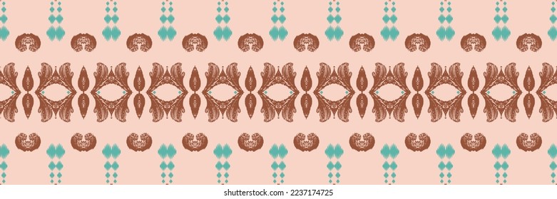Batik Textile ikat Aztec seamless pattern digital vector design for Print saree Kurti Borneo Fabric border brush symbols swatches designer