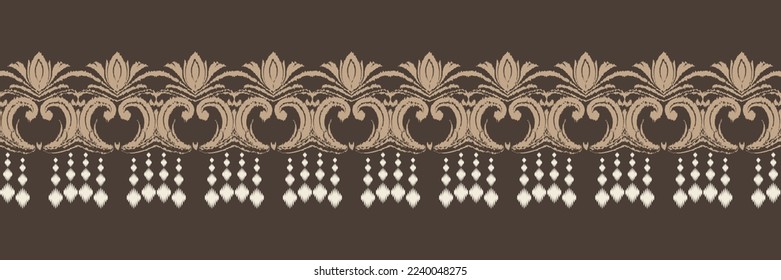 Batik Textile Aztec diseño de vectores digitales sin fisuras de patrón para Print saree Kurti Borneo Tejidos símbolos de pincel de borde swatches con estilo