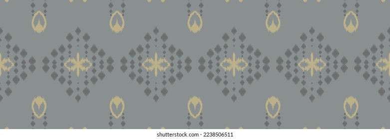 Batik Textile ikat flower seamless pattern digital vector design for Print saree Kurti Borneo Fabric border brush symbols swatches stylish
