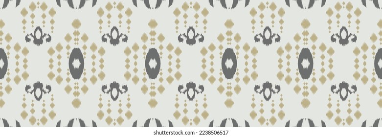 Batik Textile ikat flower seamless pattern digital vector design for Print saree Kurti Borneo Fabric border brush symbols swatches designer