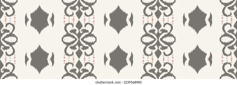 Batik Textile ikat flower seamless pattern digital vector design for Print saree Kurti Borneo Fabric border brush symbols swatches designer
