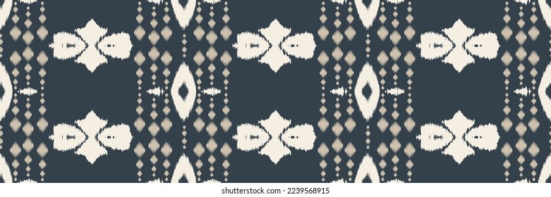 Batik Textile ikat flowers seamless pattern digital vector design for Print saree Kurti Borneo Fabric border brush symbols swatches designer