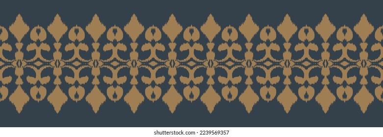Batik Textile ikat frame seamless pattern digital vector design for Print saree Kurti Borneo Fabric border brush symbols swatches cotton
