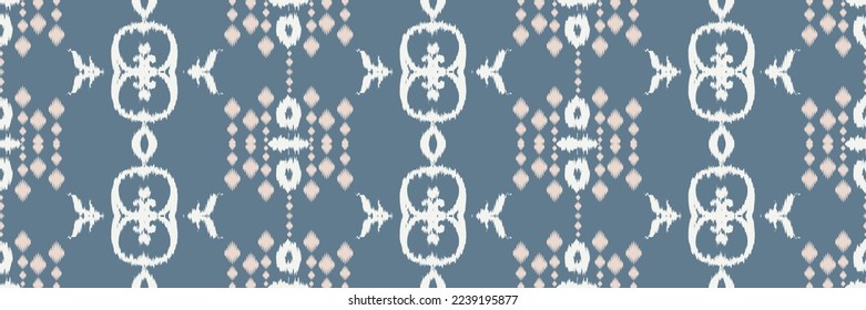 Batik Textile Ikkat or ikat chevron seamless pattern digital vector design for Print saree Kurti Borneo Fabric border brush symbols swatches party wear