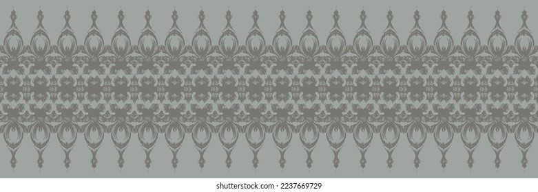 Batik Textile Ikkat o ikat cuadro diseño vectorial digital sin fisuras para Print saree Kurti Borneo Tejidos símbolos de pincel de borde swatters elegante