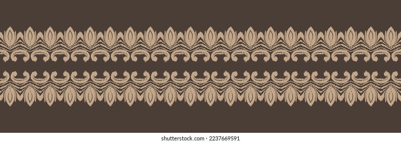 Batik Textile Ikkat or ikat triangle seamless pattern digital vector design for Print saree Kurti Borneo Fabric border brush symbols swatches cotton