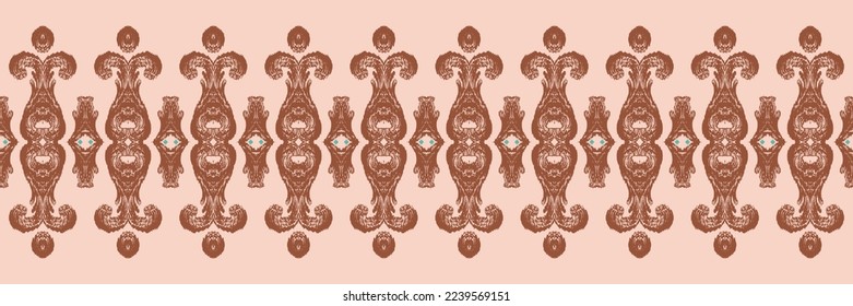 Batik Textile Motif ikat damask seamless pattern digital vector design for Print saree Kurti Borneo Fabric border brush symbols swatches designer