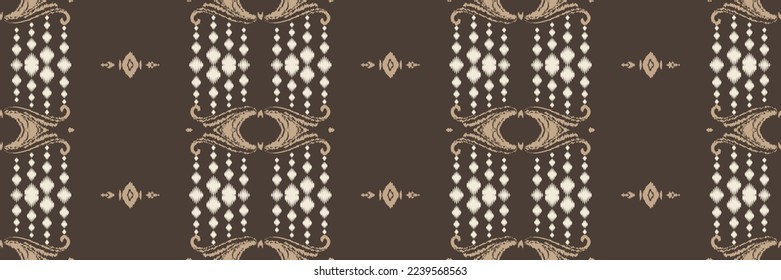 Batik Textile Motif ikat flower seamless pattern digital vector design for Print saree Kurti Borneo Fabric border brush symbols swatches cotton