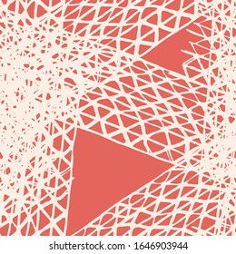  Batik Tie Dye Border. Stencil Japan Hintergrund. Lachs und weißes Bio-Minimal-Grid.Wasserfarbe Shoji Design. Kimono Tile. Shibori Nahtloses Muster. Tie farbige abstrakte Textur.