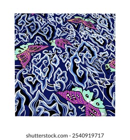 Batik vector designs with beautiful colors and attractive patterns for book covers or logos and so on