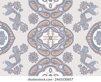 Batik vector patterns from Indonesia are usually used for backgrounds and textures