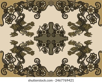 Batik vector patterns from Indonesia are usually used for backgrounds and textures