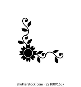 batik vector silhouette, carving plant, elements. 