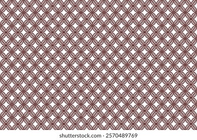 A batik-style geometric pattern with repeating motifs. Suitable for use in textile, wallpaper or other graphic design applications that require aesthetics typical of Southeast Asian culture.