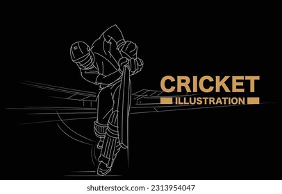 Gitterbanner in Cricketlinienzeichnung für Cricketbanner