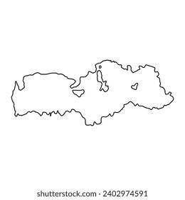 Batken region map, administrative division of Kyrgyzstan. Vector illustration.