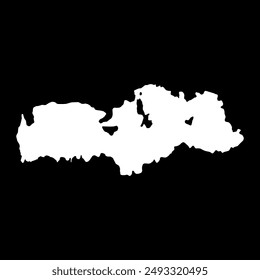 Batken region map, administrative division of Kyrgyzstan. Vector illustration.