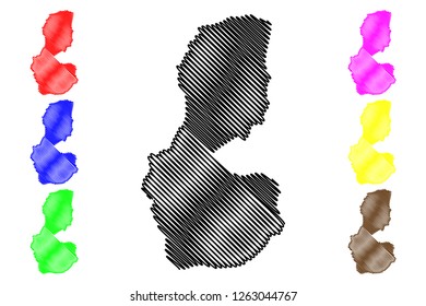 Batman (Provinces of the Republic of Turkey) map vector illustration, scribble sketch Batman ili map