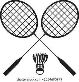 Batminton vector art icon or racket bat symbols 