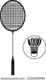 Batminton vector art icon or racket bat symbols 