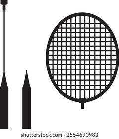 Batminton vector art icon or racket bat symbols 