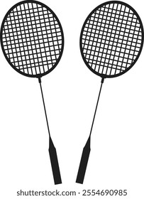 Batminton vector art icon or racket bat symbols 