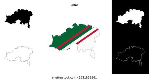 Batna province outline map set