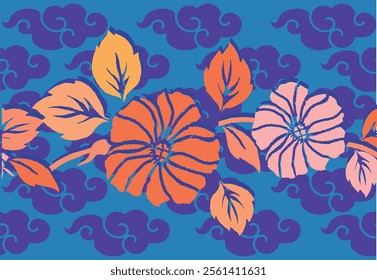 Batok Indonesia , Vintage Floral patterns border embroidery ethnic 