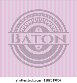 Baton badge with pink background
