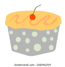 Baton cake dessert vector illustration, single baton cake design.
