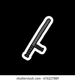 baton doodle icon, sticker