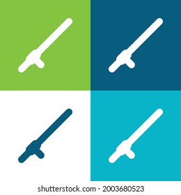 Baton Flat four color minimal icon set