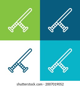 Baton Flat four color minimal icon set