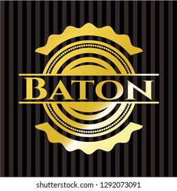 Baton golden emblem