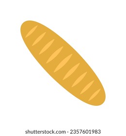 Baton icon. Bread, bun. Color silhouette. Top front view. Vector simple flat graphic illustration. Isolated object on a white background. Isolate.